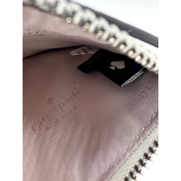 NWT Kate Spade Lucy Metallic Silver Small Leather Zipper Wristlet KJ031 - Picture 7 of 9